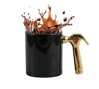 Kaffeebecher - 350ml Keramikbecher mit Hammergriff | Kaffee Reisebecher | Für Zuhause, Küche, Büro, Bar | Geschenk zu Weihnachten, Geburtstag, für Vater, Ehemann | Einzigartiges Trinkgefäß, Heißgeträn