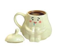 Kaffeebecher Keramik - Birnenförmige Tasse 450 ml Mit Deckel | Große Trinkbecher Für Paare | Niedliche Mädchen, Keramikbecher Mit Deckel, Wasser- Und Teetasse Verpackt Im Karton