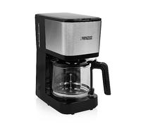 Kaffeemaschine Princess 246031 - Cafetera con filtro permanente compacta, 1,25 L, 750 W, acero inoxidable, jarra de cristal para 12 tazas