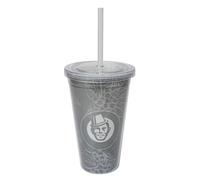 Kaffekapslen | Vaso de doble pared con pajita - Estampado - 450 ml.