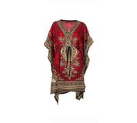Kaftan Corto Oriental Estilo Túnica Boubou African Vestido Curso Verano Djellaba Mujer Boheme Caftan, rojo, Talla única