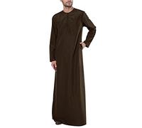 Kaftan Hombre Abaya Bata Musulmana Kaftan Thobe Manga Larga Cremallera Camisa Musulmana Vestido Medio Vestido Largo Casual Manga Larga Camisa Oriental Árabe Dubai Malasia Robe Ropa de oración para