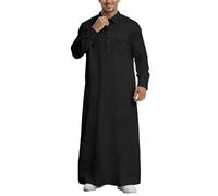Kaftan Hombres Musulmanes Bata Hombres Musulmanes Vestido Islámico Dubai Ropa de Oración Hombres Vestidos Musulmanes Étnicos Maxivestido Ramadán Batas Taiji Ropa Islámica, R negro., S