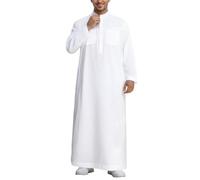 Kaftan Hombres Musulmanes Bata Hombres Musulmanes Vestido Islámico Dubai Ropa de Oración Hombres Vestidos Musulmanes Étnicos Maxivestido Ramadán Batas Taiji Ropa Islámica, P blanco., XL