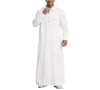 Kaftan Hombres Musulmanes Bata Hombres Musulmanes Vestido Islámico Dubai Ropa de Oración Hombres Vestidos Musulmanes Étnicos Maxivestido Ramadán Batas Taiji Ropa Islámica, R blanco., M