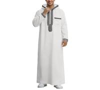 Kaftan - Ropa árabe para hombre, vestido musulmán con capucha, vestido de Oriente Medio, manga larga, ropa de oración, talla grande, tóbalo, islámico, vestido de oración, Ramadán, primavera y verano