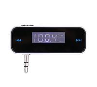 Kafuty Mini Transmisor FM - Pantalla LCD retroiluminada Conector de Auriculares de 3.5 mm Sonido estéreo de Alta fidelidad Enchufe de Audio para teléfonos móviles y Reproductores de música