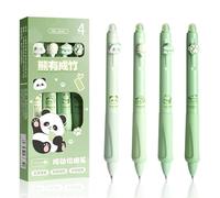 KAFZEL 4 Piezas Boligrafos Borrable de Animales 4 Unidades, Temas Panda, Pata, Helado, Pastel, Tinta Azul Termosensible, Punta de 0,5 mm de Diámetro, Boli Borrable Azul