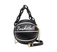 kaGeneric267.13 - Bolso de hombro para mujer con cadena con forma de baloncesto, bolso de mano centrífugo 3/4 12t 420 (negro, talla única)