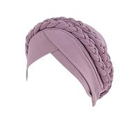 kaGeneric267.13 - Gorro turbante trenzado preatado, gorra étnica para la cabeza, gorra de squash (rosa, talla única)