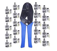 Kit de herramientas de crimpado BNC, paquete de 20 conectores BNC macho en RG58 RG59 y crimpadora de cable coaxial para cable coaxial RG58 RG59