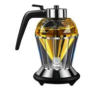 Kagodri Dispensador de jarabe de miel, con dispensador de jarabe de pie, tarro de condimento, dispensador de miel de vidrio sin goteo para herramientas de cocina