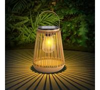 KagoLing Farolas Solares Exterior, 1 Piezas Luz Solar Colgante Metal de Ratán, IP65 LED Impermeable Decoraciones Lampara Solar Exterior para Jardín, Terraza, Balcón, Césped, Porche, Patio, Camping