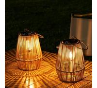 KagoLing Farolillos Solares Exteriores Hechos A Mano, 2 Lámparas Solares | IP65 Impermeable, Decoración para Jardín, Balcón, Patio y Terraza