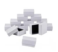Kaguyo 15 cajas de joyería de cartón blanco, cajas de papel kraft, caja de regalo de joyería para anillos y aretes, embalaje de joyas, cajas pequeñas de aretes de 5 x 5 x 2,2 cm (15 cajas blancas)