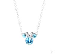 Kaguyo Collar de plata para mujer, plata de ley 925 chapada en oro rosa, amatista, circonita azul transparente, lindo collar con colgante de ratón para mujeres y niñas (blue)