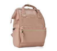 Kah&Kee Mochila Cuero Portatil 14 Pulgadas Para Mujeres Y Hombres (Rosa tostado)