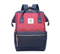 Kah&Kee Mochila de viaje de poliéster funcional antirrobo para la escuela portátil para mujeres y hombres, Burdeos/Navy Ii, L, Mochila de viaje