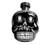 KAH Tequila Añejo - Botella Negra Decorada para el Día de Muertos - 100% Agave Azul - Doble Destilación y Añejo en Barriles de Roble - 40% Vol 70cl (700ml / 0.7L)