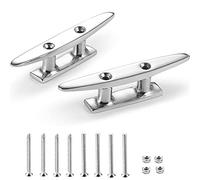 KAHACIYO Tacos para barco con base abierta de 5 pulgadas, acero inoxidable 316 de grado marino, altamente pulido, incluye accesorios de instalación tornillos