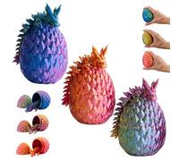KAHAUS 3D Baby Dragón en Huevo - Huevo de dragón bebé con figura de 10 cm | Juego de 3 huevos grandes | Dragón sorpresa multicolor que nacen | Juguete de fantasía móvil y figura coleccionable para