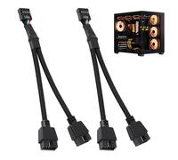 Kahaybeall 2 PCS Cable de Extensión USB 2.0 de 9 Pines para Placa Base - Divisor USB 2.0 Negro, Conversor de 1 a 2 Salidas, Mainboard USB Splitter, para Conexiones de Dispositivos Adicionales