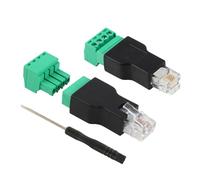 Kahaybeall 2 PCS RJ11 Tornillo Terminal, Adaptadores RJ11 de Terminal de Tornillo 6p 4C Macho a 4 Pin Hembra, Conectores para Teléfono y CCTV, Macho a 4pin Tipo Tornill Hembra Enchufe para Teléfono