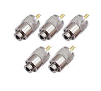 Kahaybeall 5 Piezas de Conectores Coaxiales PL259 para Soldadura Macho UHF con Reductor, Adaptadores para Cable Coaxial RF 50 Ohm para Conectores PL259 Macho RG59, RG8, RG8X, LMR-400 y RG-213