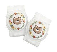 KAHDGSS 1 par de rodilleras para bebé, almohadillas para gatear, protectores de algodón, almohadilla protectora con bordado de dibujos animados, Protector para gatear