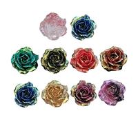 KAHDGSS 10 Piezas De Adornos De Flores De Resina Brillantes Materiales Brillantes Degradados para Joyería Y Manualidades Hechas a Mano De Camelia De Resina para Decoración del Hogar