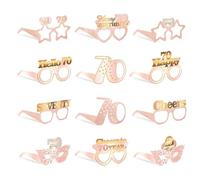 KAHDGSS 12pcs Fun Birthday Party Glasses Paper Eyewears Decorative Photo Props for Themed Event and Celebrations Festival Glasses