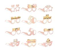 KAHDGSS 12pcs Fun Birthday Party Glasses Paper Eyewears Decorative Photo Props for Themed Event and Celebrations Festival Glasses