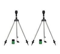 KAHDGSS 2 Piezas 360 Cabeza De Riego Riego Rotativo con Soporte Telescópico Trípode Jardín Rejilla Giratoria Automática