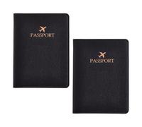 KAHDGSS 2 Piezas Porta Pasaportes En Relieve De PU Organizadores De Viaje Funda Protectora para Negocios Y Diario con Ranura para Tarjetas Organizador De Viaje De
