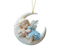 KAHDGSS 2D Angelical Bebé En Lunas Colgante De Acrílico Llavero Bolsa Interior del De Vacaciones Adorno con Espejo Decoraciones para Colgar En La Pared del Hogar Acrílico Ángel Bebé En De