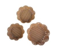 KAHDGSS 3 bandejas de ratán de imitación para servir frutas, mesa de comedor, cesta de pan, aperitivos, platos de almacenamiento para sala de estar u oficina, bandeja tejida para aperitivos