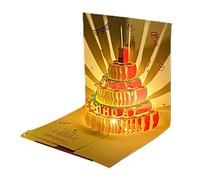 KAHDGSS 3D Musical Birthday Card with LED Light 3D Pop-Up Greeting Cards with Music Birthday Cake for All Occasion Gift Anniversary