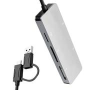 KAHDGSS 6 Slot Memory Card Reader USB3.0 Type C for Simultaneous MS Data Management Portable Multi Card Reader