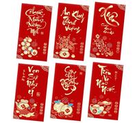 KAHDGSS 6Pieces 2026 Horse Commemorative Envelopes Vietnamese Calligraphys with Shimmering Frosted Texture New Year Money Envelopes