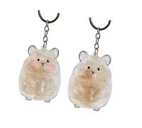 KAHDGSS Acrylic Hamster Memorial Keychain Pet Hair Souvenir Holder Secure Bottle for Keys & Backpacks Keepsakes Keyring