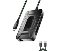 KAHDGSS Adaptador De 7 Puertos 5Gbps para Dispositivos Auriculares DS7 USB C 1000Mbps PD100W Función Múltiple para Uso En Oficina Y Hogar Base Expansión USB C 5