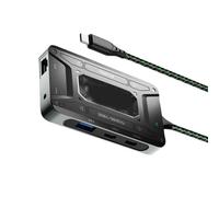 KAHDGSS Adaptador De 7 Puertos 5Gbps para Dispositivos Auriculares DS7 USB C 1000Mbps PD100W Función Múltiple para Uso En Oficina Y Hogar Base Expansión USB C 5