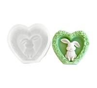 KAHDGSS Animal Love Shape Candle Silicone Mold Food Grade for Kids Adult Handmade Craft Soap Chocolate Baking Heart Rabbit Maker