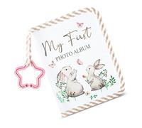 KAHDGSS Baby Photo Fabric Book Washable Oxfords Materials Rabbits Illustrations for Toddler Memory Preservation Family Storytelling Photo Album