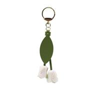 KAHDGSS Bolso de tulipanes a, dije de aleación de PU, adorno desmontable, llaveros florales elegantes para mujeres y hombres, regalo, llavero accesorio a