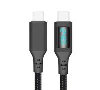 KAHDGSS Cable de carga rápida USB 2.0 tipo C USB C de 480 Mbps, carga rápida y transferencia de datos, cable trenzado con pantalla LED, USB rápido