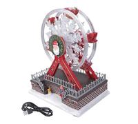 KAHDGSS Caja de música con luz LED giratoria de Navidad con cable USB de sonido transparente para decoración de fiestas navideñas, noria musical con sonido claro