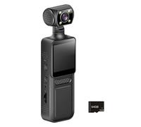 KAHDGSS Cámara deportiva de mano 4K de 180 grados, pequeña pantalla LCD deportiva, videocámara de acción de bolsillo, grabadora de viaje, bicicleta, deportes al aire libre