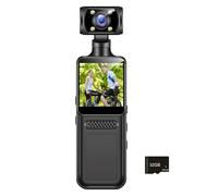 KAHDGSS Cámara deportiva de mano 4K de 180 grados, pequeña pantalla LCD deportiva, videocámara de acción de bolsillo, grabadora de viaje, bicicleta, deportes al aire libre