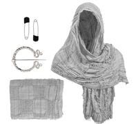 KAHDGSS Capa de bufanda del festival renacentista con alfiler Accesorio de disfraz de tierra baldía medieval Mezcla de algodón Chal de mago angustiado Envoltura Capa medieval